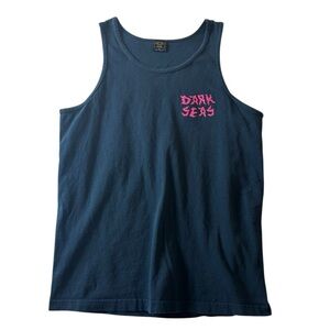 Dark Seas Navy Tank Top with Pink Logo